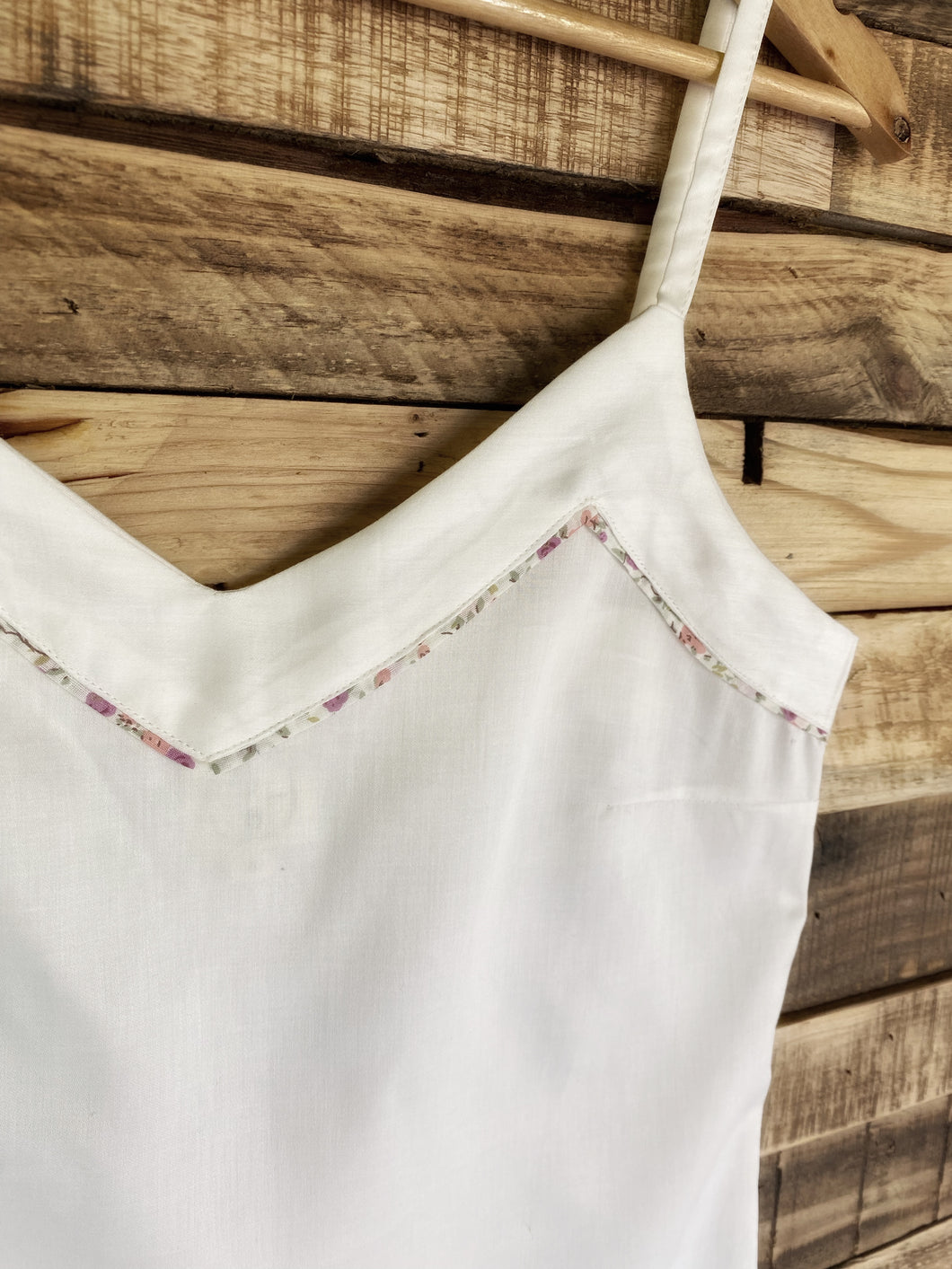 Cream & Floral Trim Cami Set