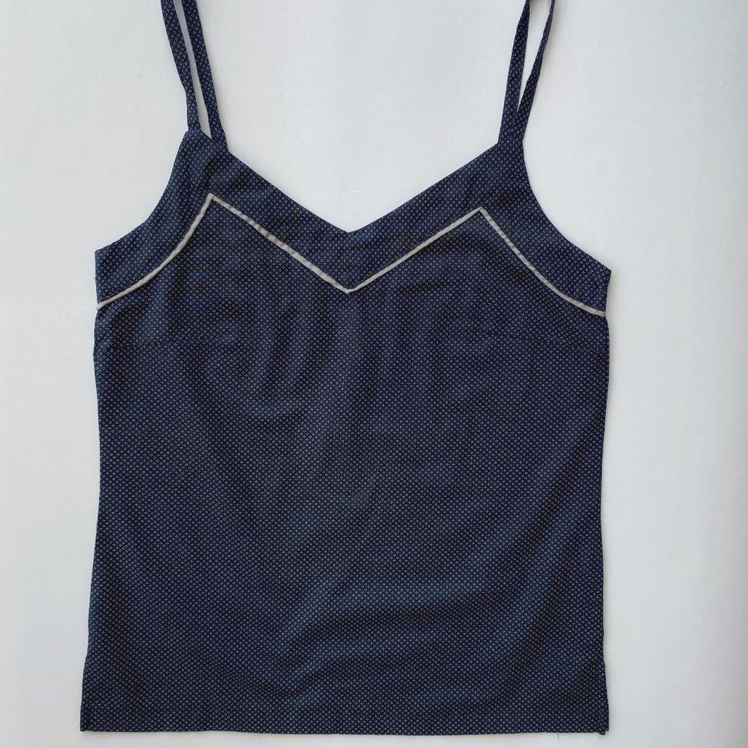 Navy & White Flower Cami Set