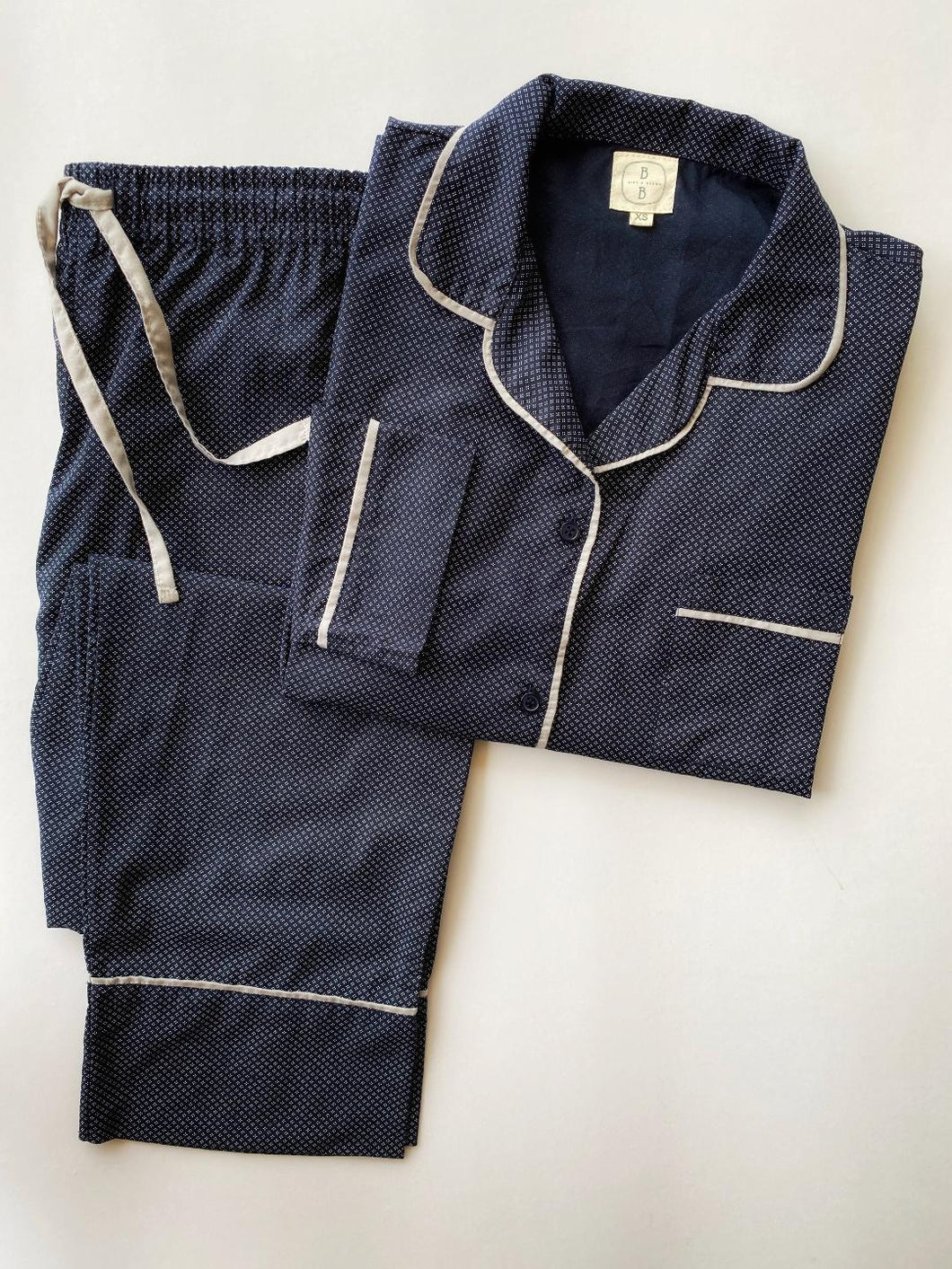 Navy & White Flower Pyjama Set