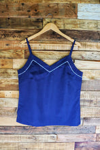 Load image into Gallery viewer, Navy &amp; Blue Floral Trim Cami Set
