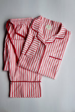 Load image into Gallery viewer, Pink &amp; White Striped Pyjama Set
