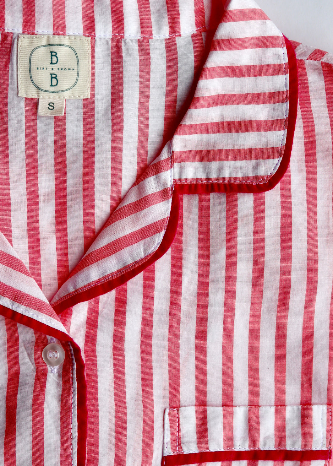 Pink & White Striped Short Sleeve Short Set