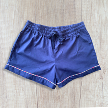 Load image into Gallery viewer, Navy &amp; Floral Trim Short Sleeve Shirt Set
